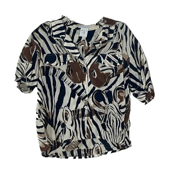 🆕 VINTAGE 1960s GASTON JAUNET Blouse Size 10 Made In Italy - Picture 1 of 4